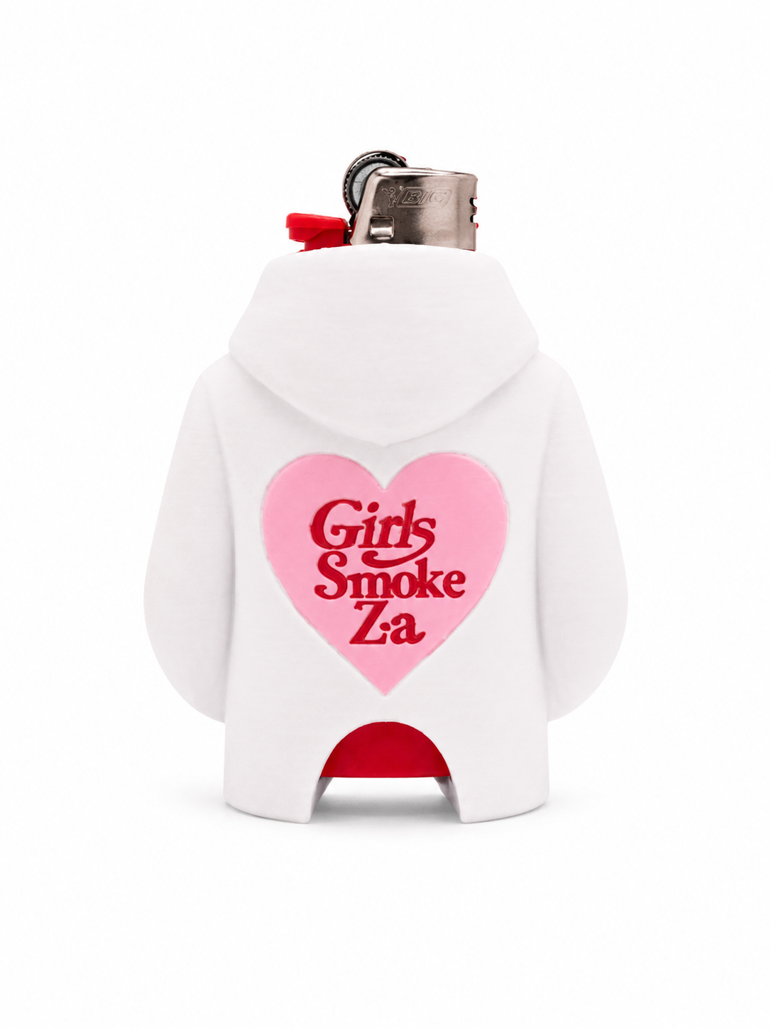 Girls Smoke Za Hoodie Lighter Holder Keychain (white)