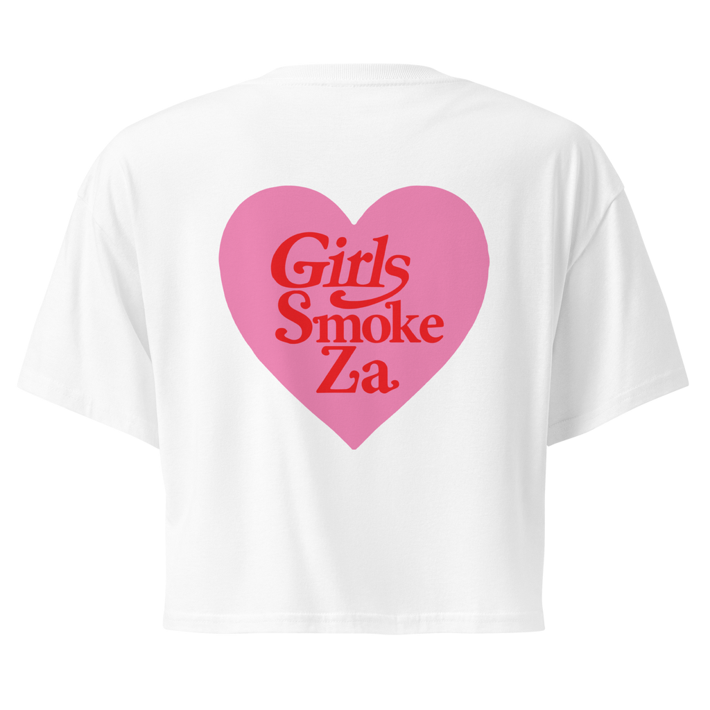 Girls Smoke Za Crop Top (white)