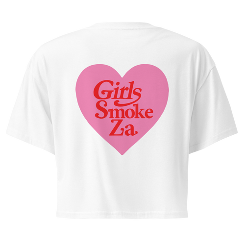 Girls Smoke Za Crop Top (white)