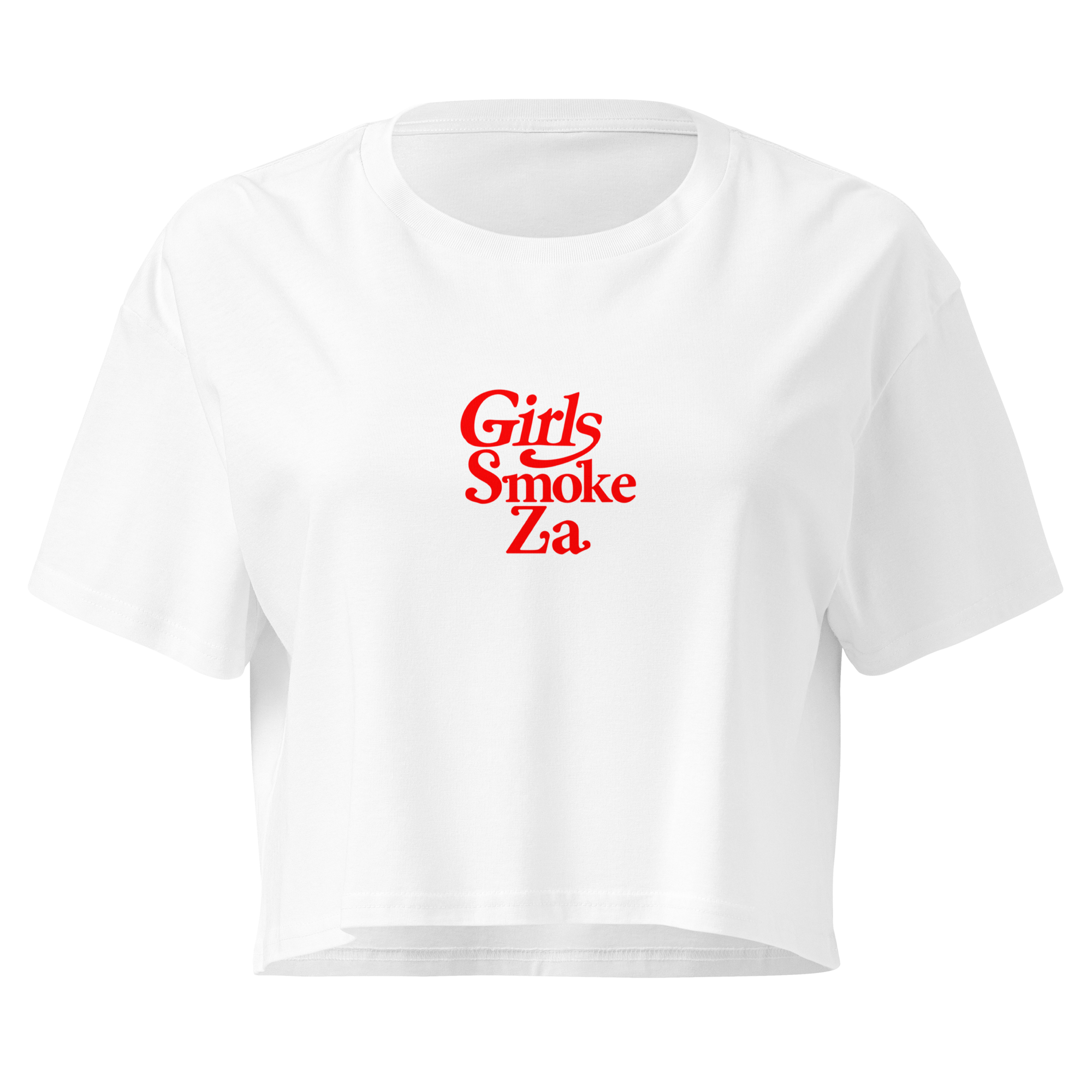 Girls Smoke Za Crop Top (white)