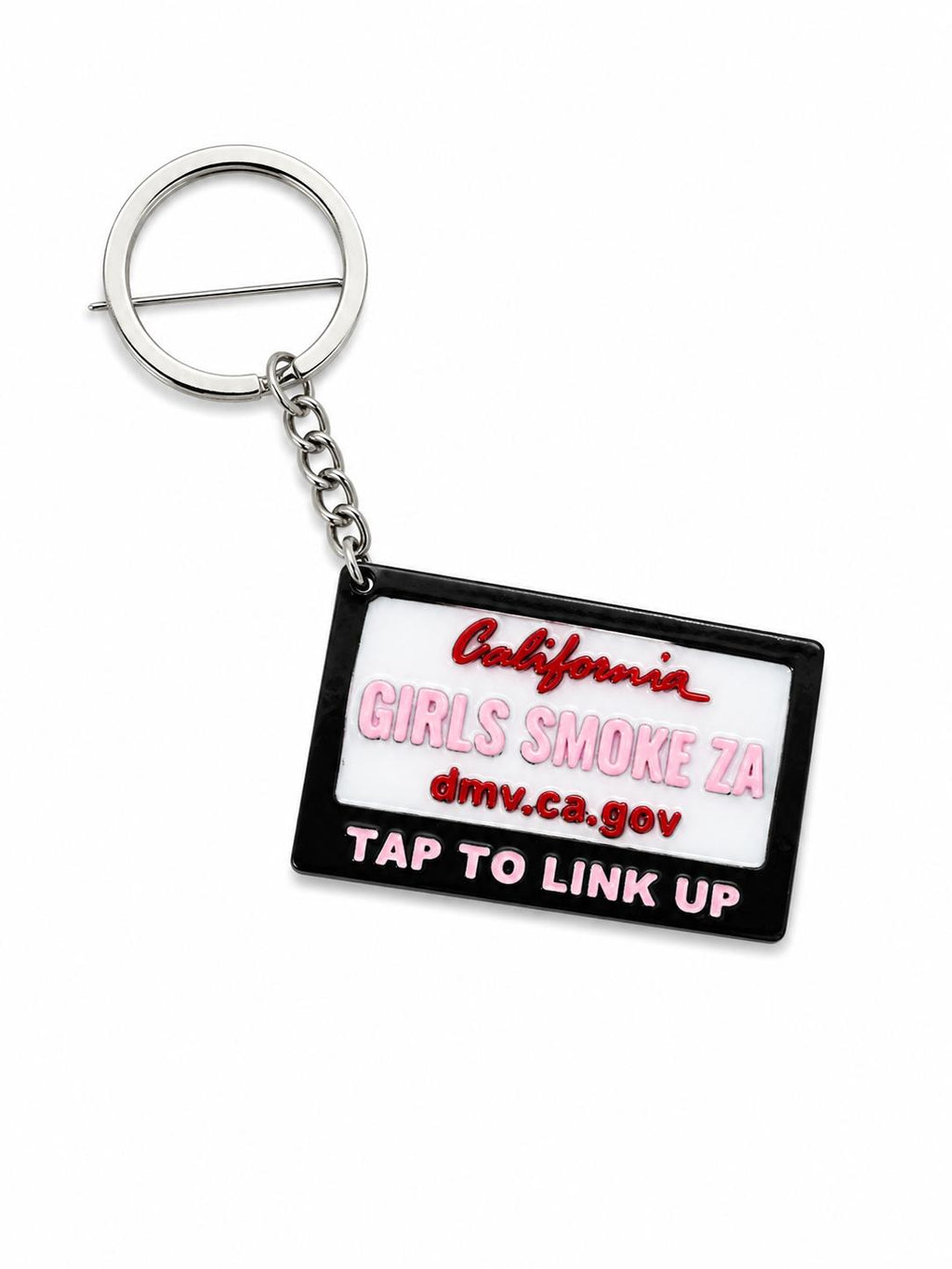 Girls Smoke Za NFC CA License Plate Keychain